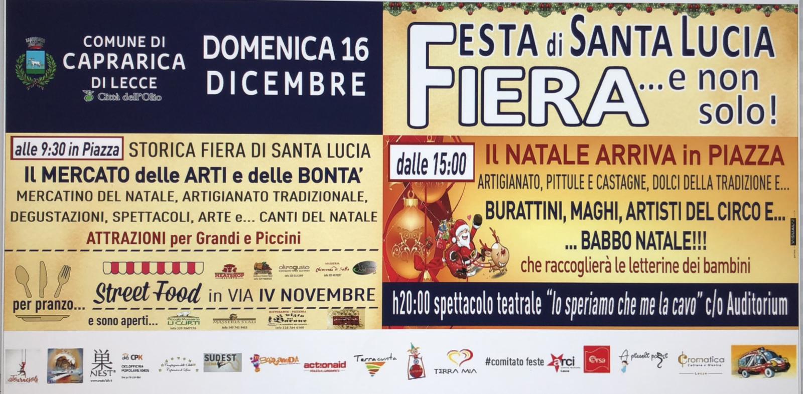 FIERA DI SANTA LUCIA OGGI A CAPRARICA DI LECCE