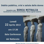 Debito pubblico, crisi e salute delle donne. Seminario con SONIA MITRALIA