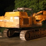 Escavatore in fiamme