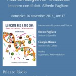 LIBRI / “LE RICETTE PER IL TUO DNA” DI ALFREDO PAGLIARA A SPECCHIA DOMENICA 16