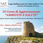 9° Corso di Aggiornamento “Ambiente e Salute”  per Dirigenti, Docenti, Referenti di Educazione alla Salute, Educatori e Cittadini