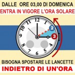 DOMANI DOMENICA 27 RITORNA L’ORA SOLARE