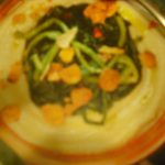“La mia cucina fusion” / ‘GUSTO GIUSTO equipe’ PROPONE: FAVE E CICORIA DI CAMPO CON CROCCANTE DI MAIS, vegan