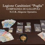 CONTROLLI ANTIDROGA DEI CARABINIERI A GALLIPOLI, QUATTRO ARRESTATI, FRA CUI UN MINORENNE SORPRESO IN DISCOTECA CON UN MINIMARKET AMBULANTE