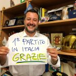 ELECTION NIGHT. SALVINI CELEBRA IL TRIONFO OSTENTANDO LEALTA’ AGLI ALLEATI DI GOVERNO, E FIDUCIA NEL POTER CAMBIARE ANCHE IN EUROPA