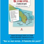 A CAPRARICA DI LECCE SABATO 25 READING LETTERARIO: IL SALENTO NARRATO DAI POETI SI FA TEATRO