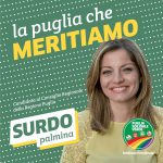 LA CONSIGLIERE COMUNALE DI MELENDUGNO PALMINA SURDO CANDIDATA ALLA REGIONE NELLA LISTA PUGLIA SOLIDALE E VERDE A SOSTEGNO DI MICHELE EMILIANO