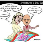 RENZI OMAGGIA LETTA CON UN TAPPETO VOLANTE – La Vignetta di Valerio Melcore
