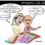 RENZI OMAGGIA LETTA CON UN TAPPETO VOLANTE – La Vignetta di Valerio Melcore