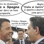 RENZI E TOTI DANNO VITA AL NUOVO PARTITO “ITALIA AL CENTRO”- LA VIGNETTA DI VALERIO MELCORE