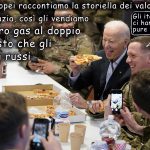 BIDEN CI PARLA DI LIBERTA’, MA PENSA A VENDERCI IL GAS – La Vignetta di Valerio Melcore