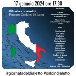 IL RAGGIO VERDE PER LA GIORNATA DEL DIALETTO A LECCE MERCOLEDI’ 17