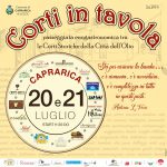 CORTI IN TAVOLA A CAPRARICA DI LECCE: SABATO 20 E DOMENICA 21 LUGLIO.  CONCERTI, PERFORMANCE TEATRALI, MOSTRE, ESIBIZIONI, PROIEZIONI.