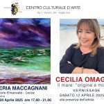 LA PITTRICE CECILIA OMAGGIO ESPONE ALLA “MACCAGNANI” A LECCE. VERNISSAGE SABATO 12 APRILE ORE 18 ALLA PRESENZA DELL’ARTISTA.