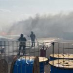 GALATINA, ENORME INCENDIO DEVASTA L’AZIENDA TECNOLOGICA SIRTI