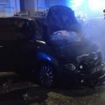 AUTO IN FIAMME A TAVIANO E A LECCE