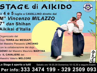 L’ECCELLENZA DELL’AIKIDO FA TAPPA NEL SALENTO.  Alle porte di Lecce il Maestro Vincenzo MILAZZO 7° dan shihan Aikikai d’Italia