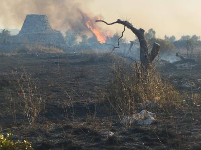 INCENDI NEL SALENTO, L’EMERGENZA CONTINUA. A CEGLIE MESSAPICA I CARABINIERI ARRESTANO IL PIROMANE